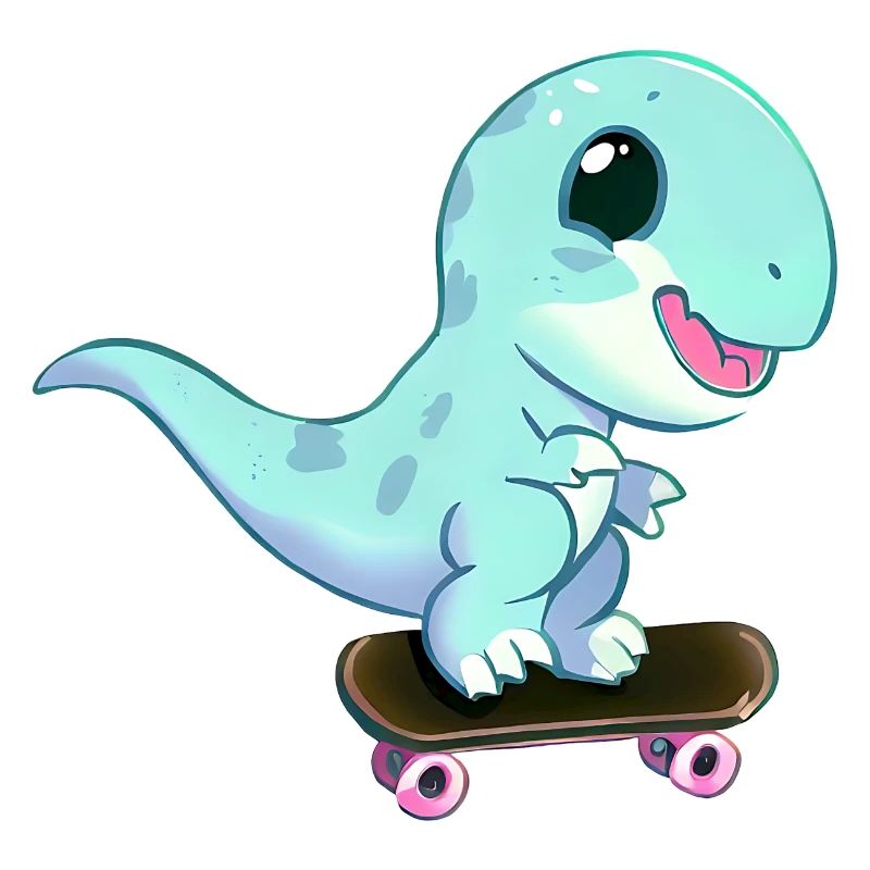 Skateboard Dinosaurier