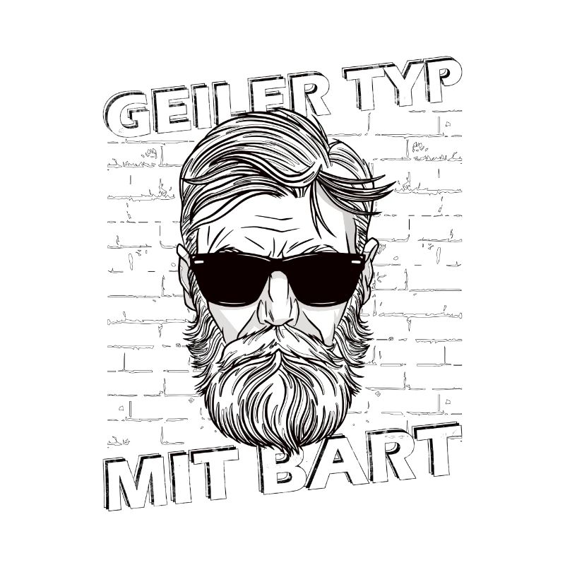 Geiler Typ mit Bart Hip Oberlippenbart Bärtig