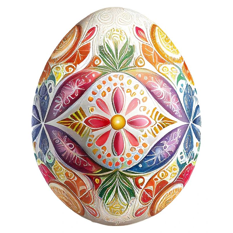 Colorful Easter egg and spring decoration