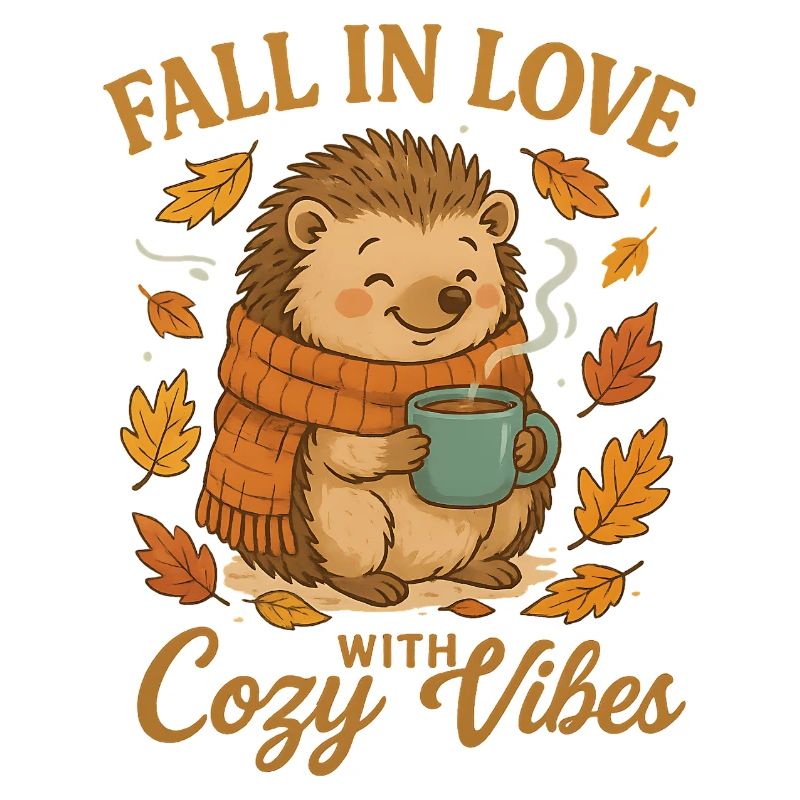 Herbstkuschel mit Igel und Tasse