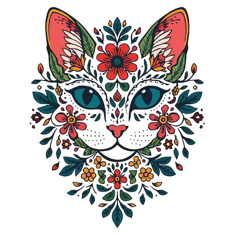 Portrait du chat fleur