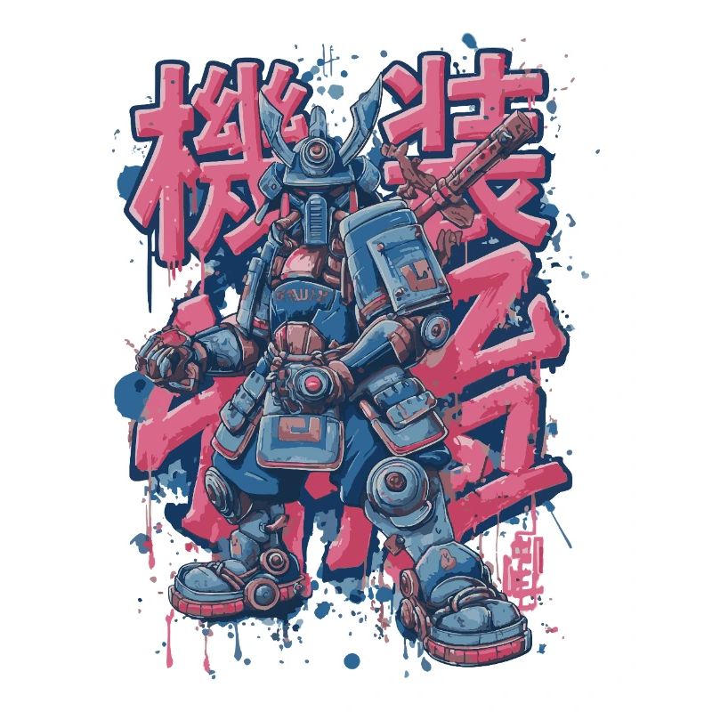 Samurai Mech – Motif de robot manga d’anime