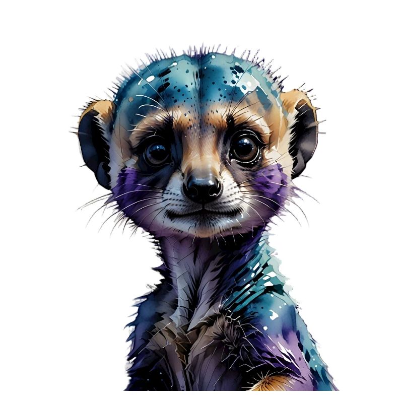 Illustration colorée de suricates