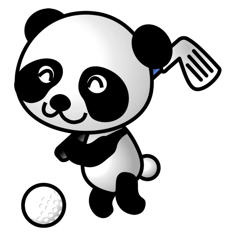 Golf Panda Golfbär Golfprofi
