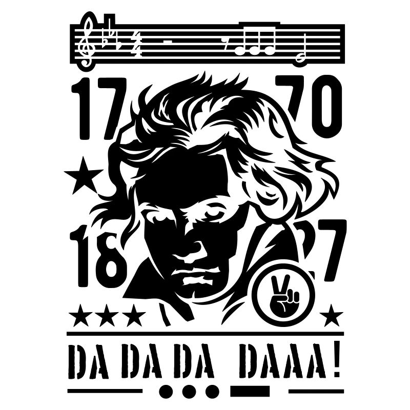 Beethoven Portrait First Notes Fifth Symphony