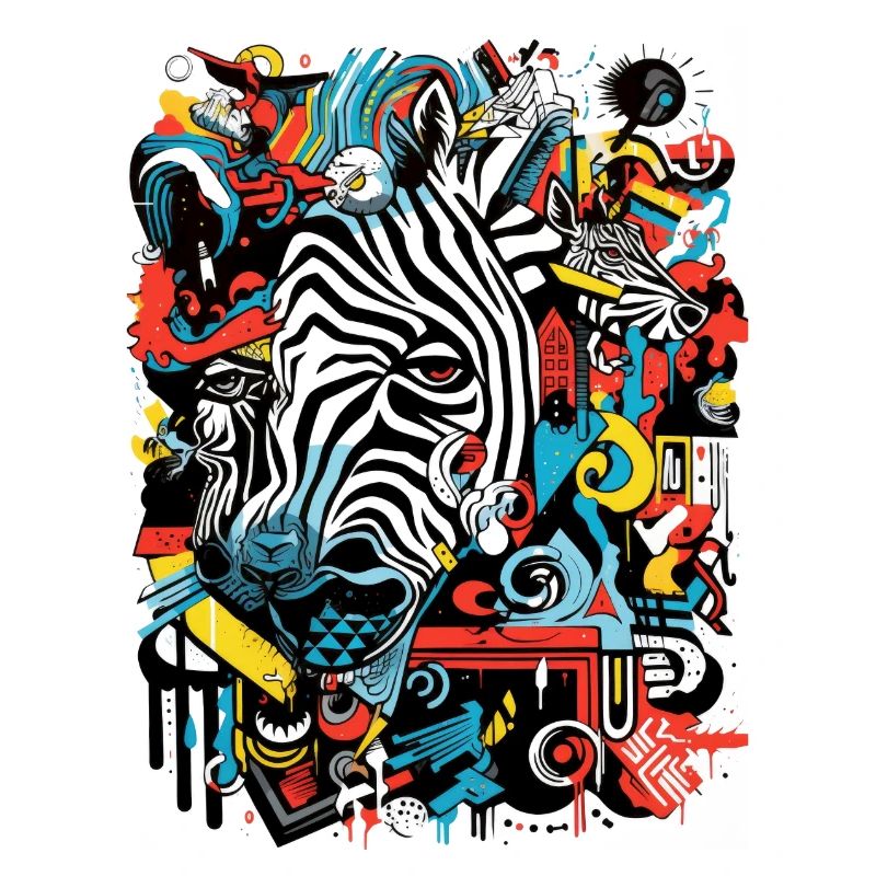 Zebra Geometry Graffiti