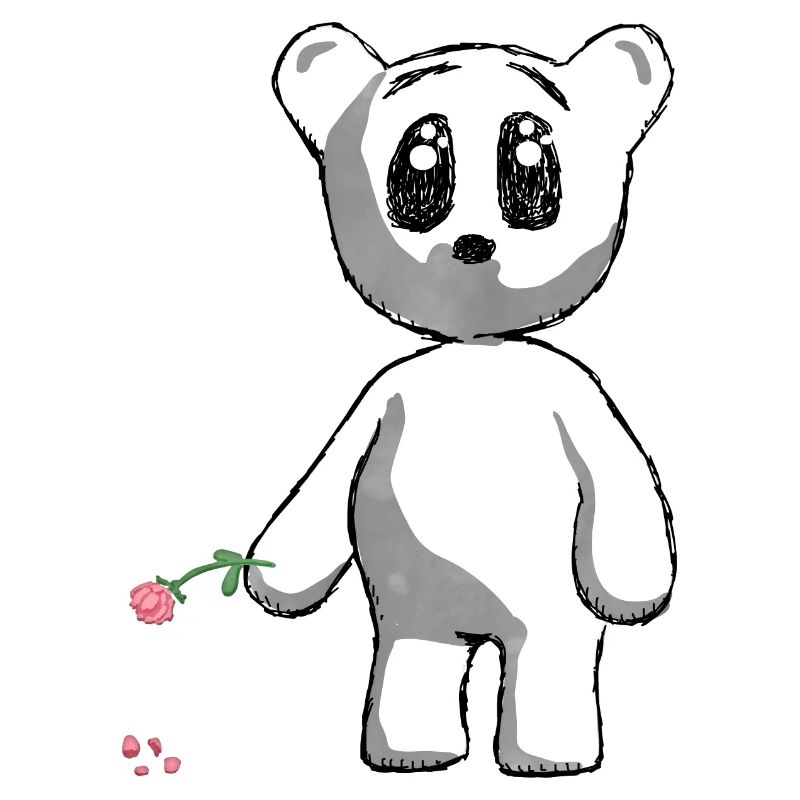 Teddy mit Rose