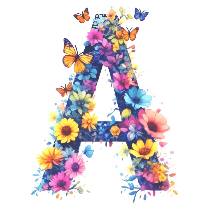 A - Lettre initiale florale 💐🌼🦋