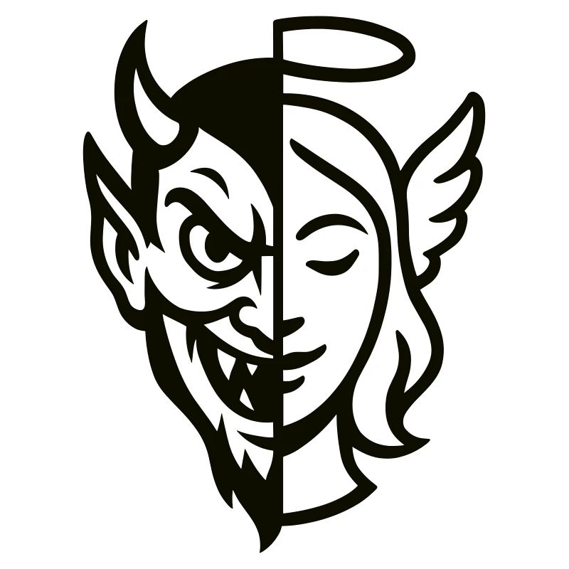 Split Face Dämon Engel