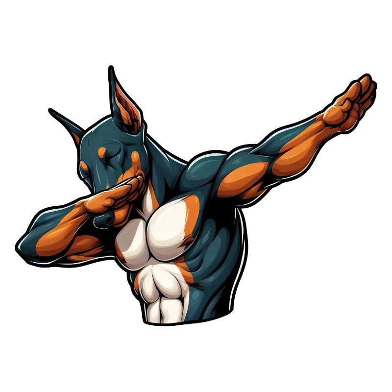 Cooler Dobermann Dabbing Comic