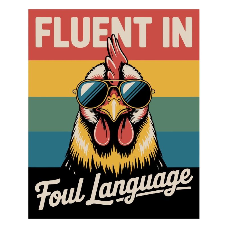 Drôle de poulet parlant couramment le langage grossier