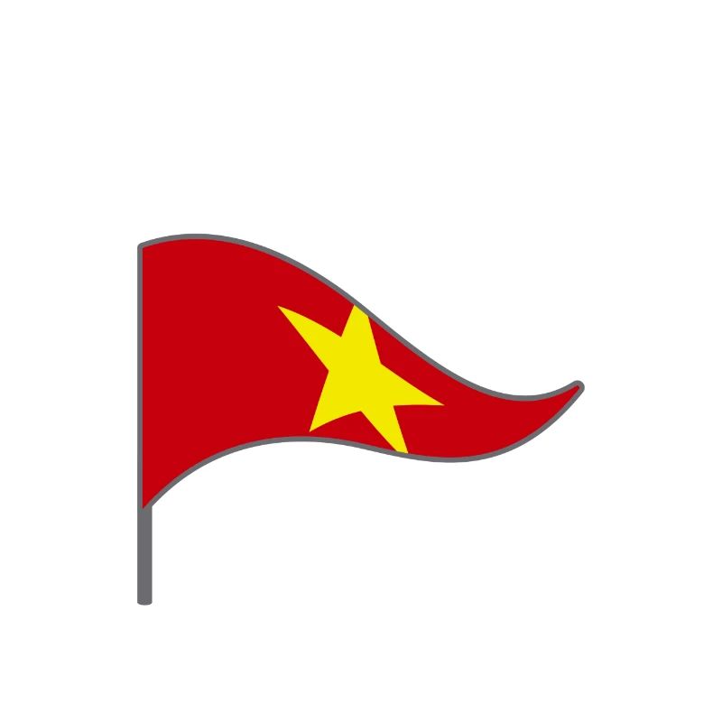 Vietnam. Asie. Drapeau de drapeau de drapeau