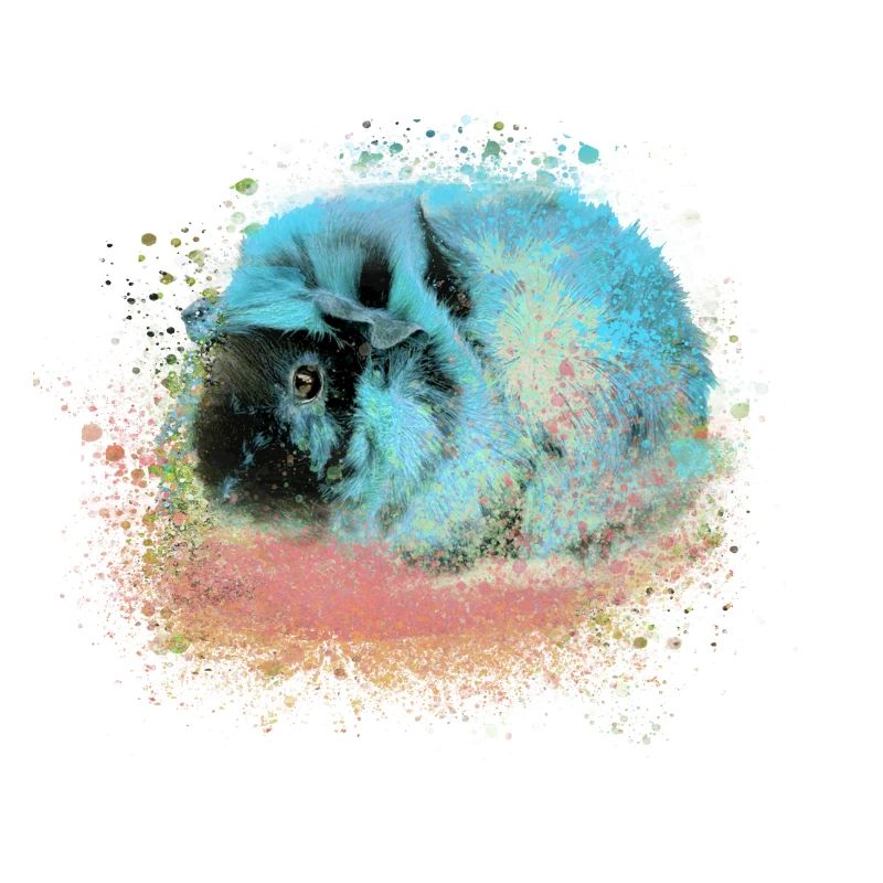 guinea pig,graffiti,painting,blue,pink,pop-art