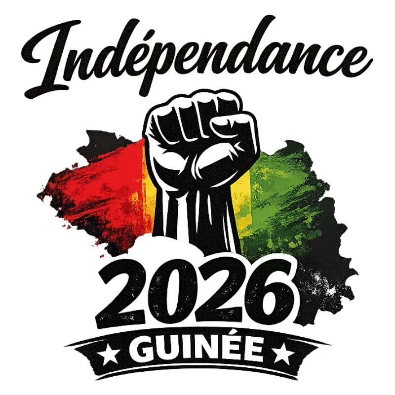 Independence GUINÉE“ mit Faust & Flaggenfarben