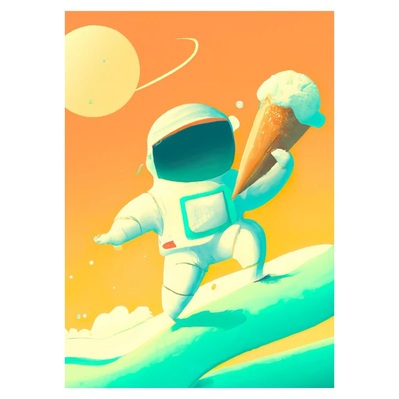 Astronaut mit Eiscreme