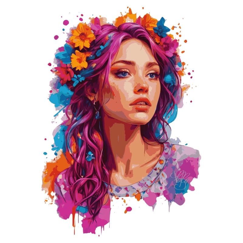 Mädchen mit Blumen 🌸