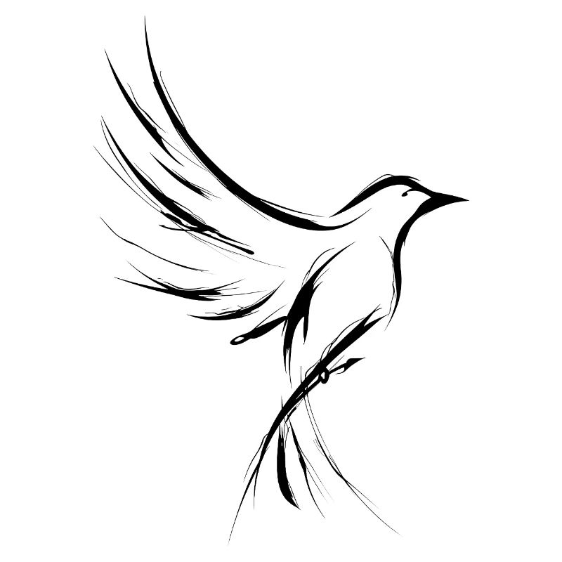 Vogel, Vogel-Tattoo, einfache Zeichnung