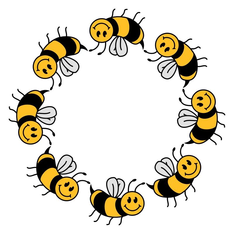 Funny bee circle pattern