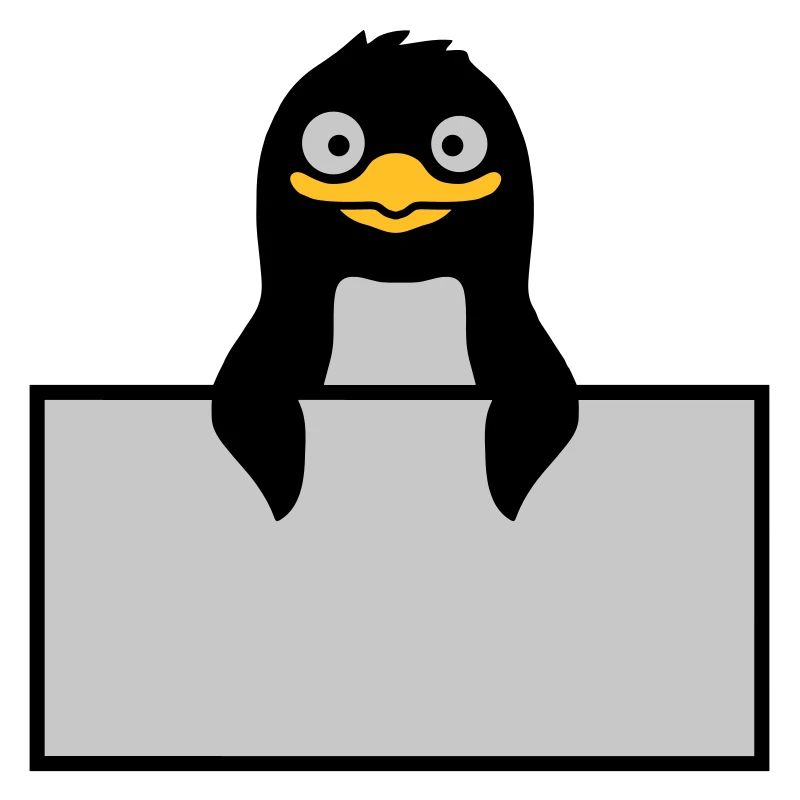 Alberner Pinguin hinter Schild