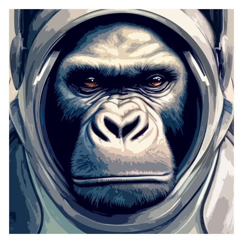 Singe astronaute, avec combinaison spatiale