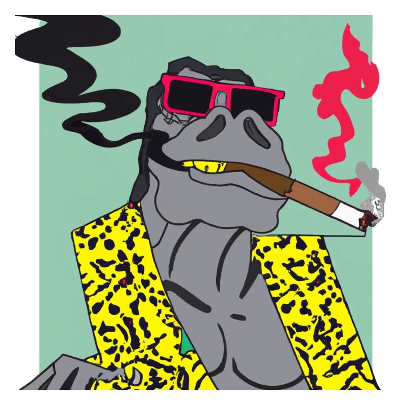 Cool Dino smoking a cigar gift