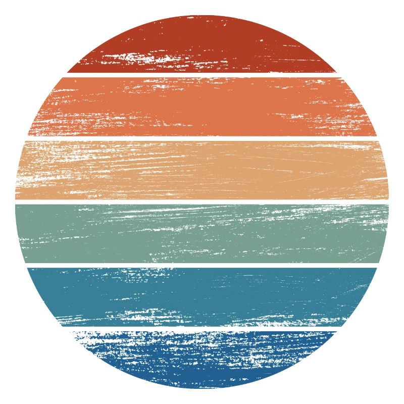 Retro Rainbow Rainbow Circle Distressed