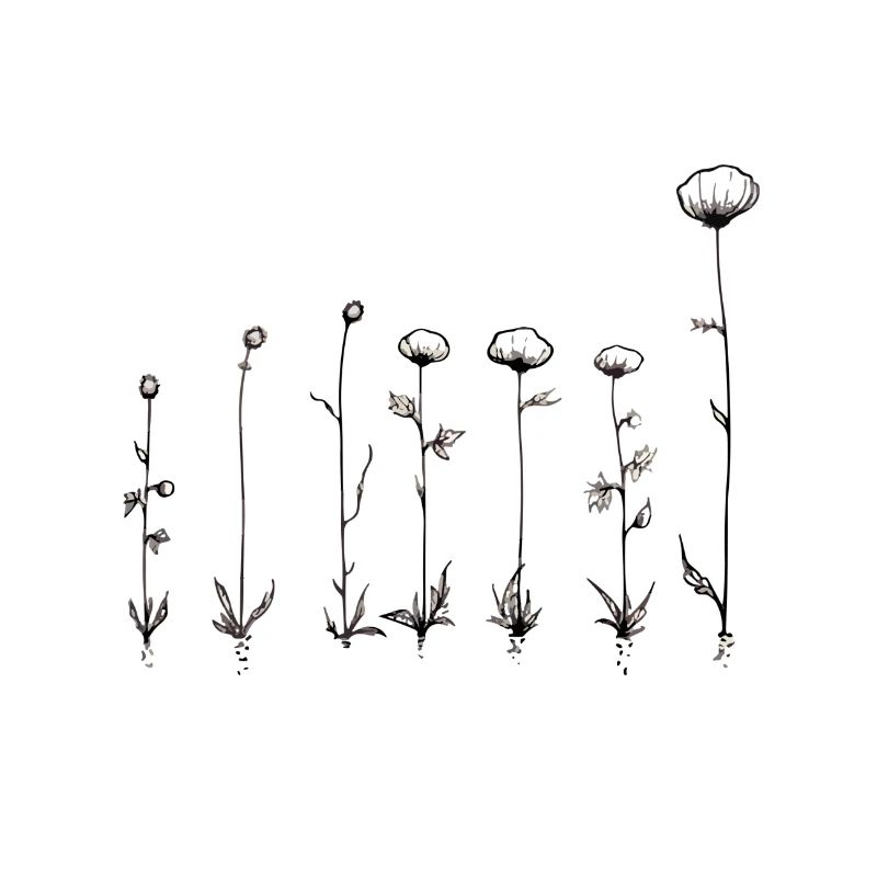 Serene Linear Floral Art