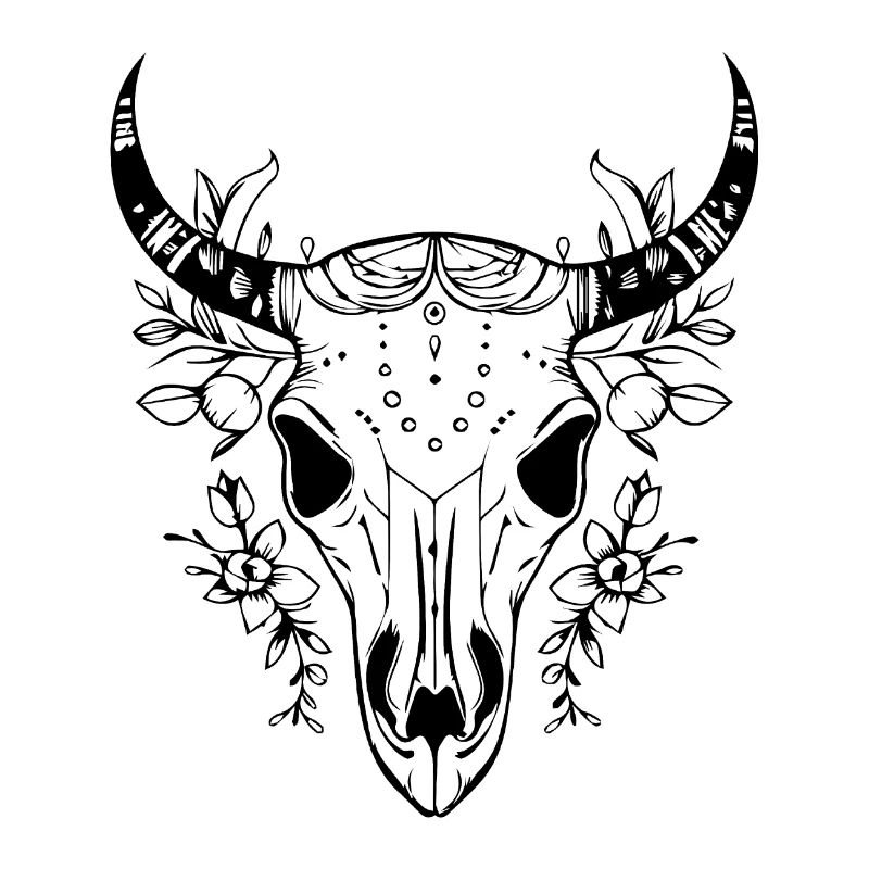 Crâne de vache Boho