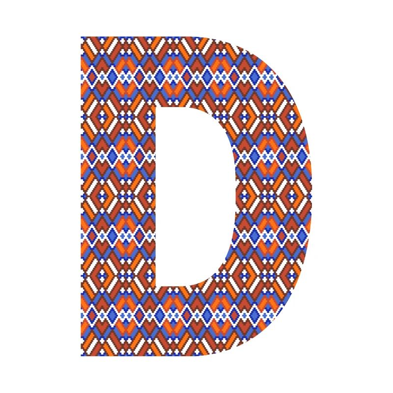Monogram Letter D- geometric pattern