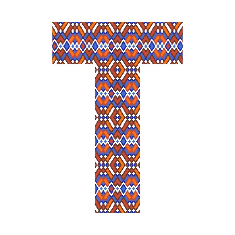 Monogram Letter T- geometric pattern
