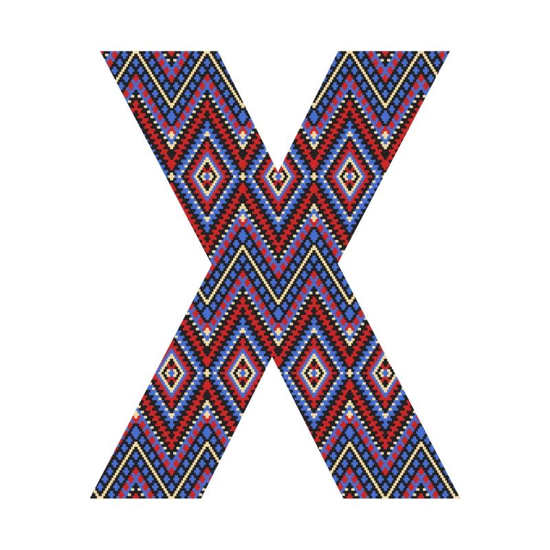 Monogram Letter X- geometric pattern