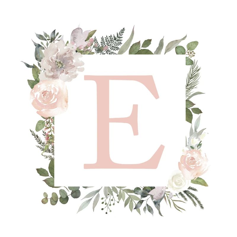 E monogramme eucalyptus-boho