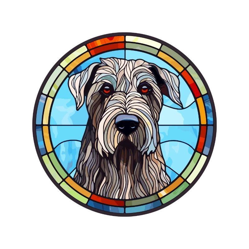 Schnauzer géant chien race vitrail coloré W