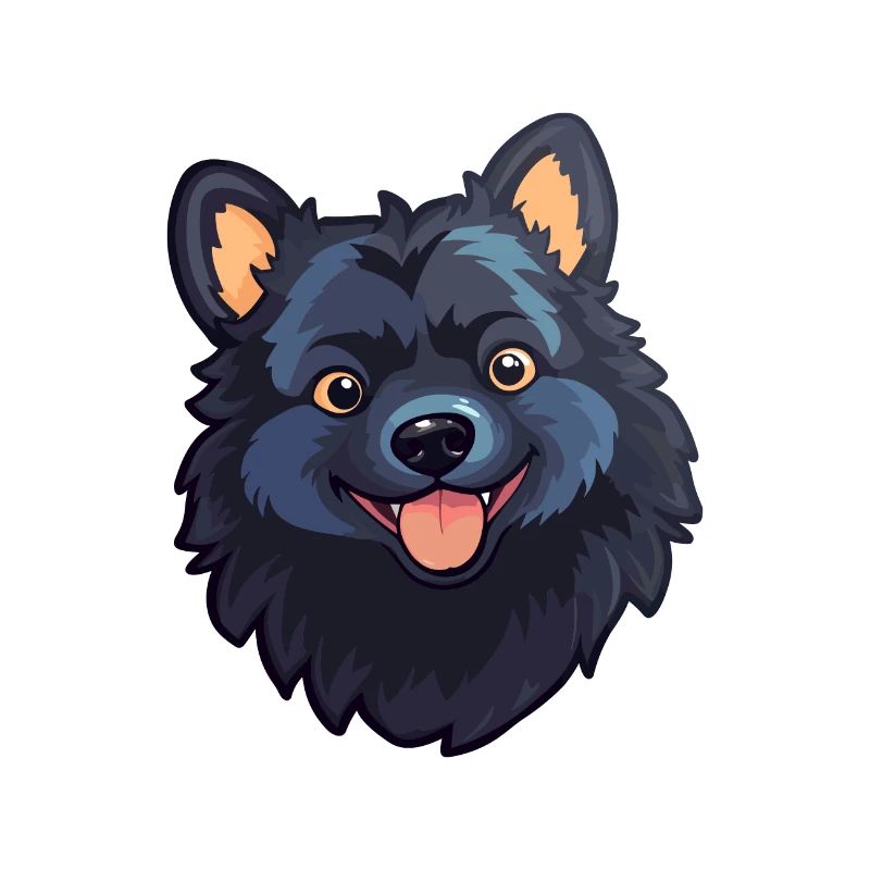 Schipperke Hunderasse Aquarell Karikatur Kawaii Cli