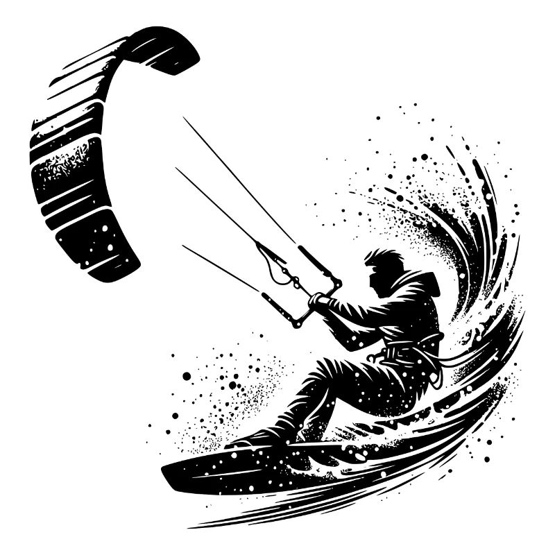Kite Surfer Splash Water Splash with Kite