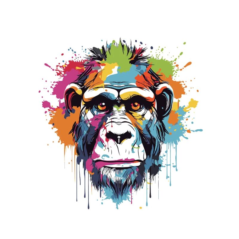 Affe Tier Pop Art Kopf