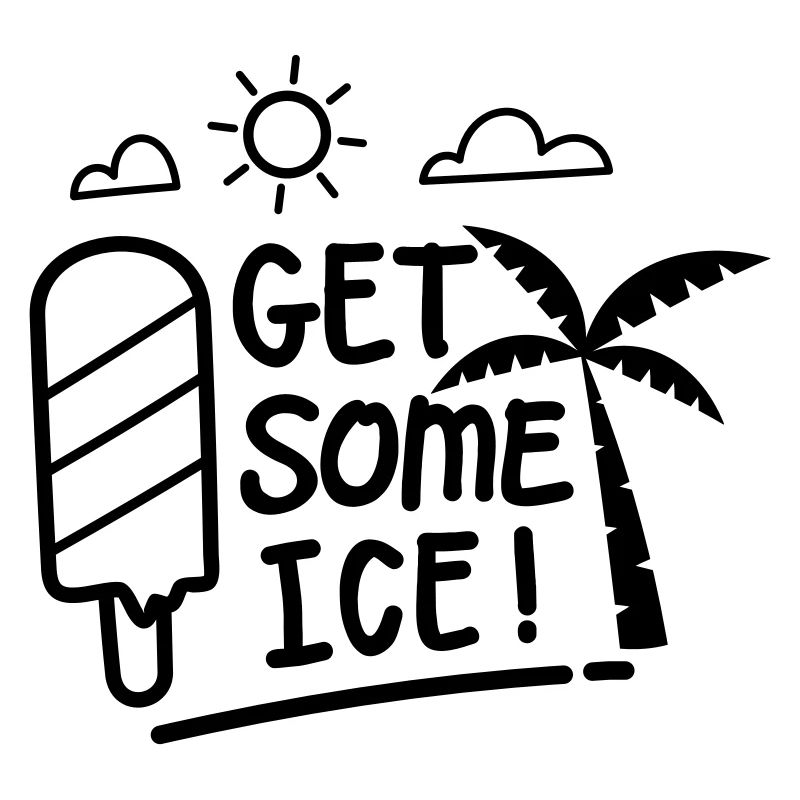 GETS POPSICLES PALM TREES SUN SUMMER MOTIFS