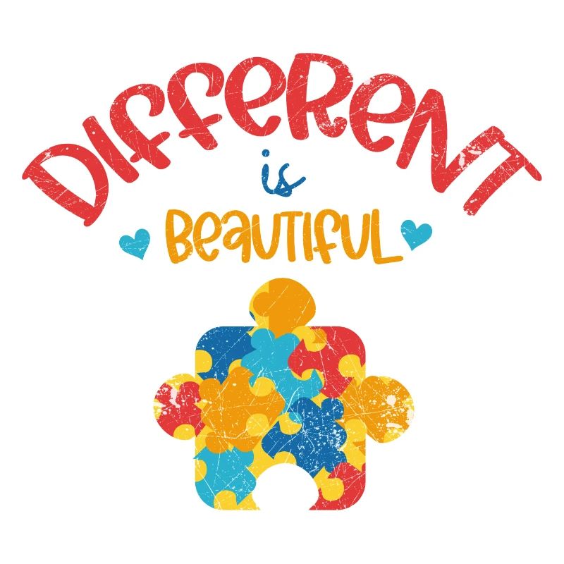 ADHD AUTIST DIFFERENT IS BEAUTIFUL PUZZLE SAYING MOTIFS