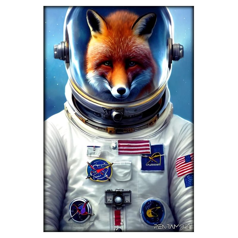 Fox Wildlife Astronaut Future Sci-Fi Technology