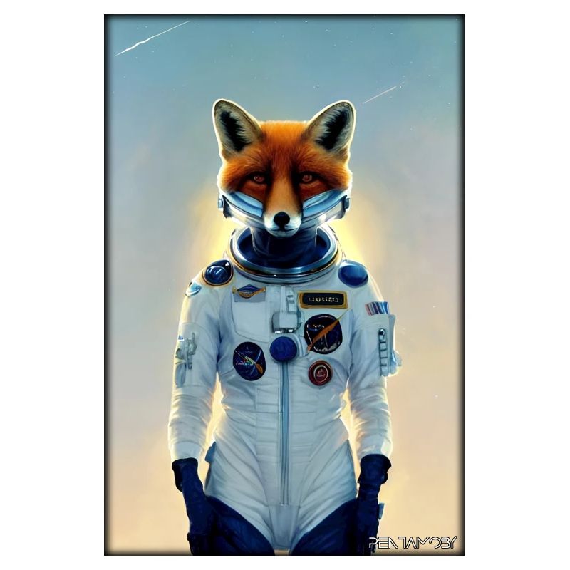 Fox Wildlife Astronaut Future Sci-Fi Technology