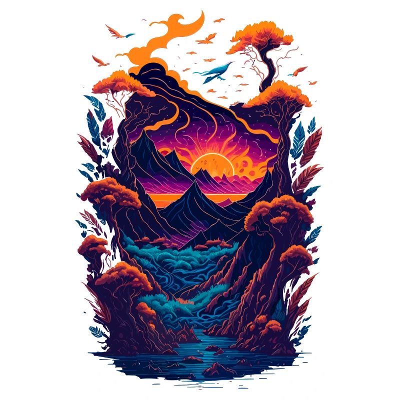 Fantastic landscape illustration