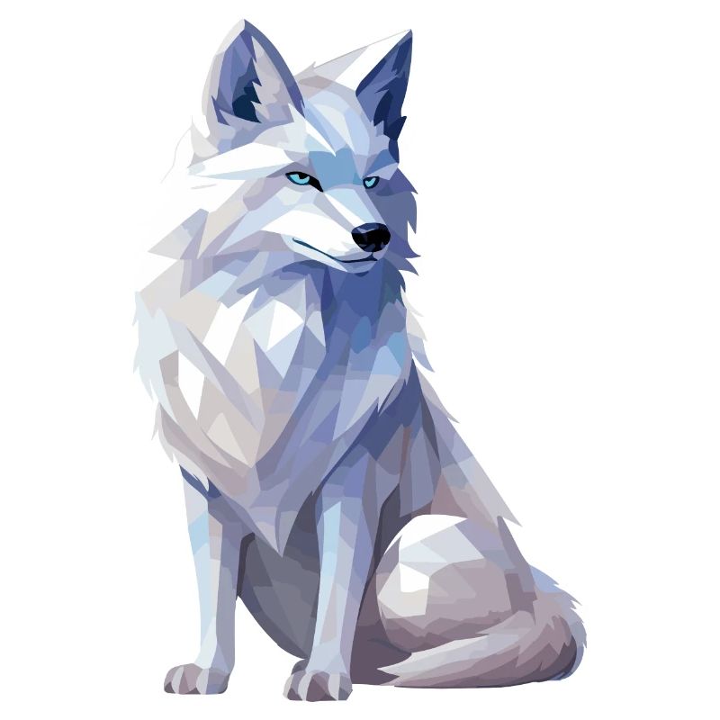 Arctic fox in polygon style