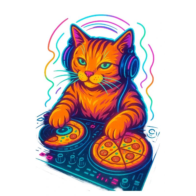 Néon DJ Cat Design