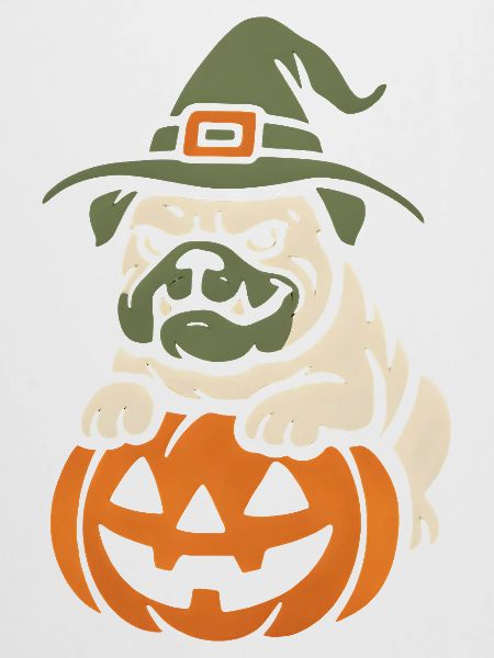 Mops Halloween Kürbis Hexe