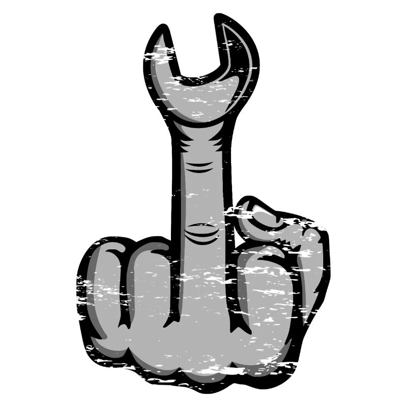 Middle finger stinker finger wrench used