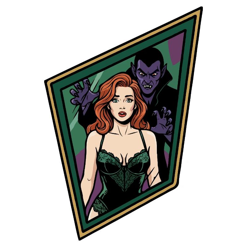 Pin-up rousse avec vampire