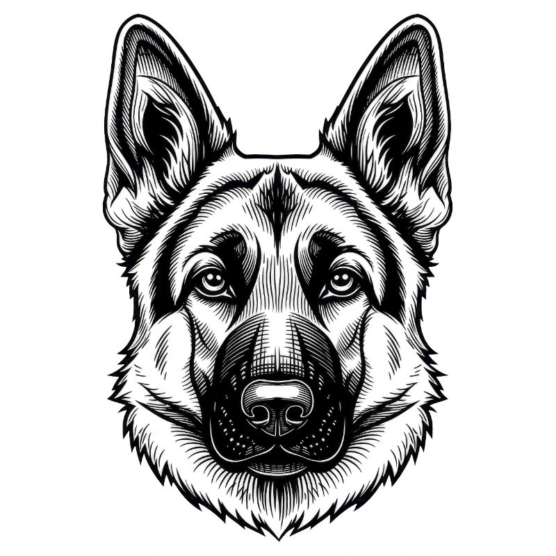 Inkline German Shepherd Head