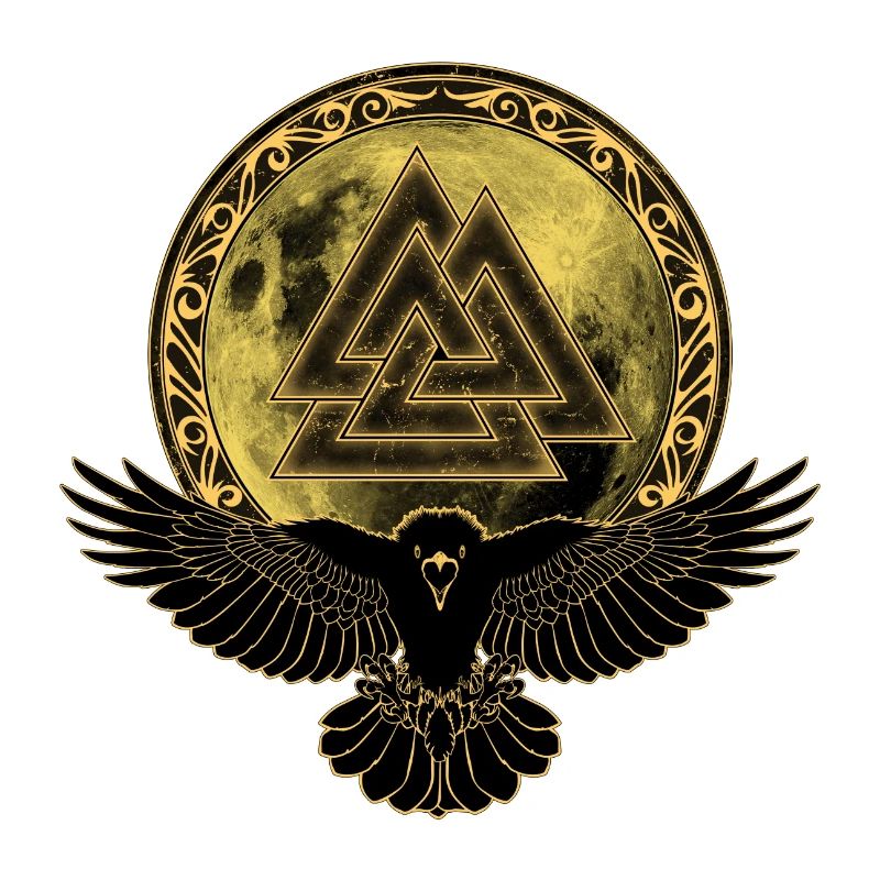 Raven Valknut Full Moon