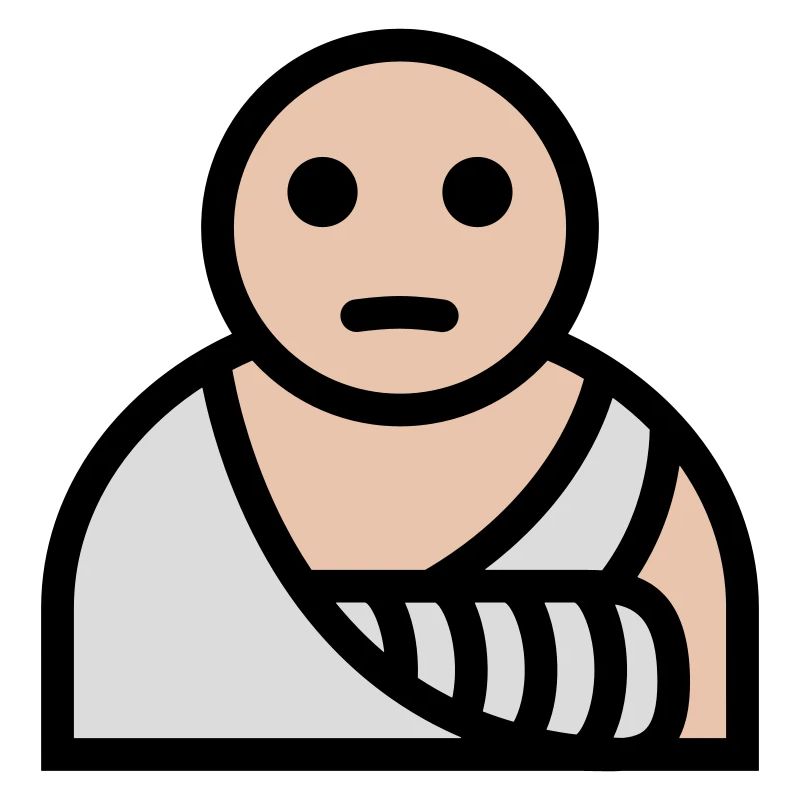 Arm broken plaster bandage