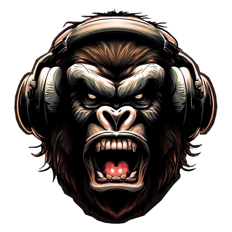 Gorilla Monkey DJ avec écouteurs